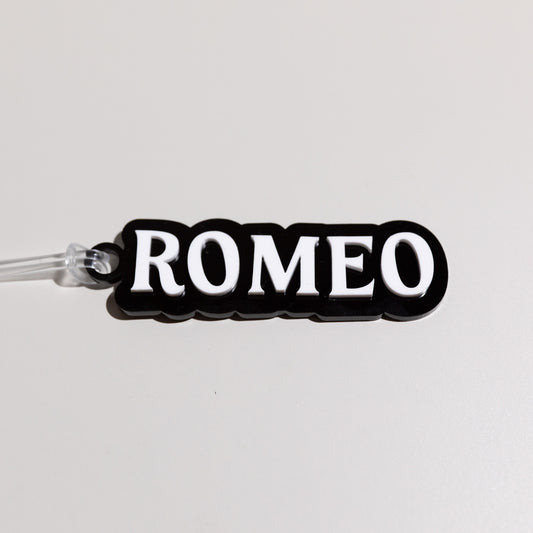 Romeo Font Bag Tag