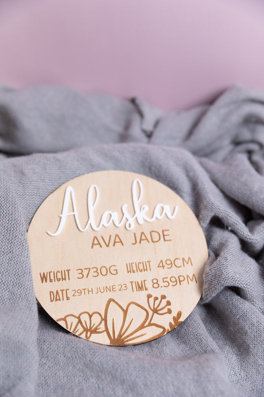 Custom Floral Birth Announcement