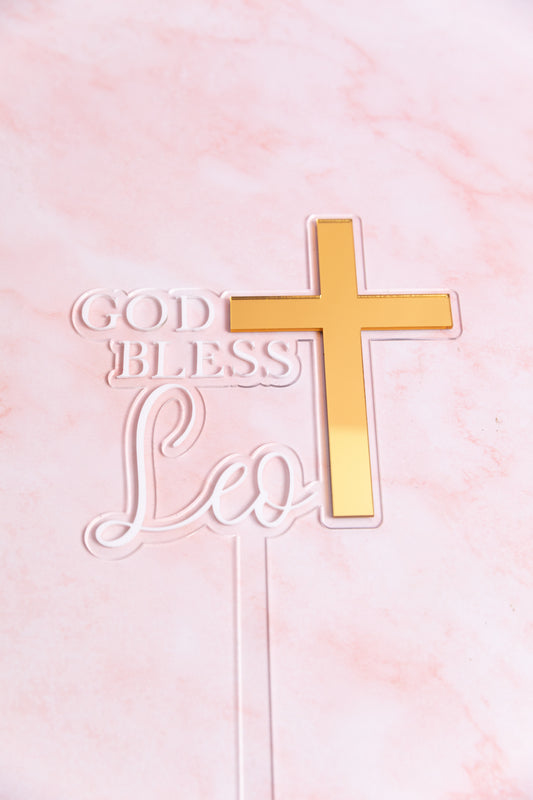 Personalised God Bless Cake Topper